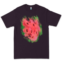 Plum watermelon glitter watercolor brushstrokes patch Premium Tee - RanaPortraitStore