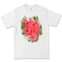 White watermelon glitter watercolor brushstrokes patch Premium Tee - RanaPortraitStore