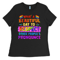 Black what a beautiful day to respect other people Ladies Tee - FaDigitalArtStudio