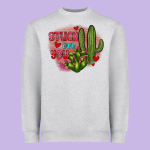Stuck On You Cactus Heavyweight Sweatshirt Designed By Jahusdesignshop