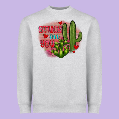Stuck On You Cactus Heavyweight Sweatshirt Designed By Jahusdesignshop