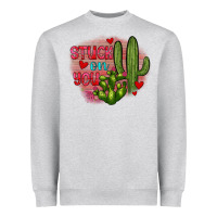 Heather Grey stuck on you cactus Heavyweight Sweatshirt - JahusDesignShop