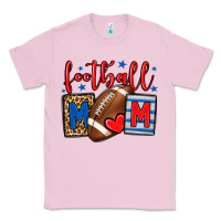 Bubblegum Pink Football mom red and blue team color mother's day Classic Tee - HowdyJamesFarm