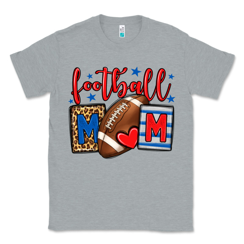 Football Mom Red And Blue Team Color Mother's Day Classic Tee by HowdyJamesFarm | Teevron