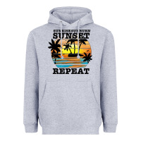 Heather Grey sunrise sunburn sunset repeat Heavyweight Hoodie - JahusDesignShop