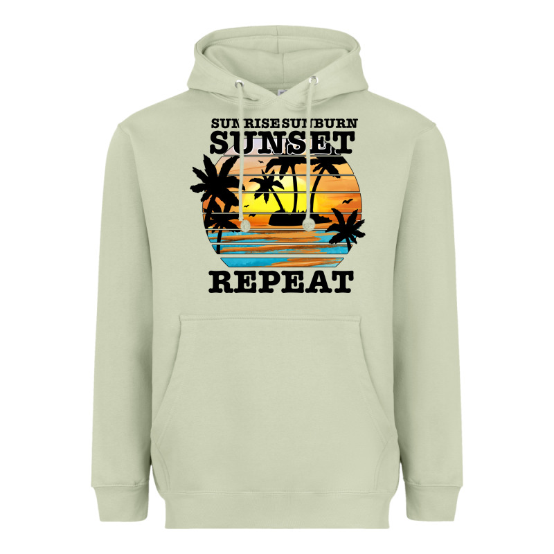 Sunrise Sunburn Sunset Repeat Heavyweight Hoodie by JahusDesignShop | Teevron