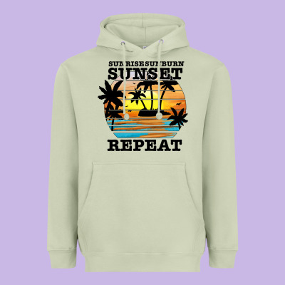 Sunrise Sunburn Sunset Repeat Heavyweight Hoodie Designed By Jahusdesignshop