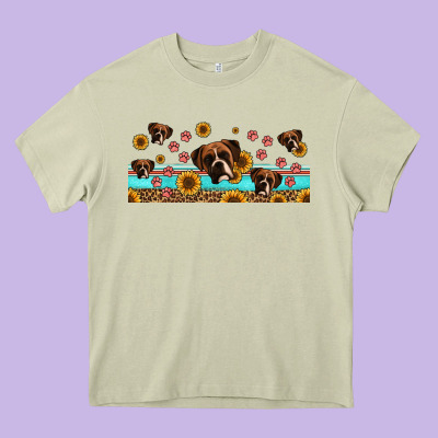 Western Boxer Dogs Heavy Core Tee Designed By Jasminsmagicworld