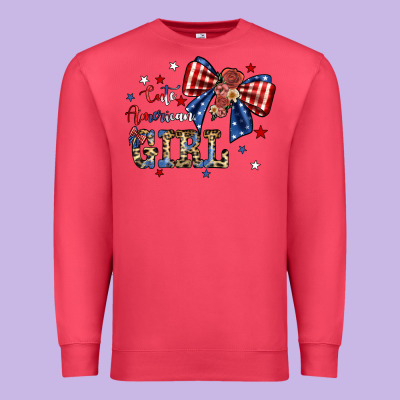 Cute American Girl Premium Sweatshirt Designed By Jahusdesignshop