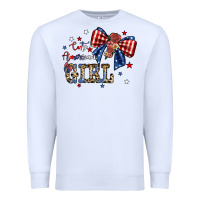 White cute american girl Premium Sweatshirt - JahusDesignShop
