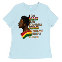 Baby Blue I am black man Ladies Tee - FaDigitalArtStudio
