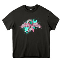 Asphalt cancer ribbon with angel wings Heavy Core Tee - CowGirlArtShop