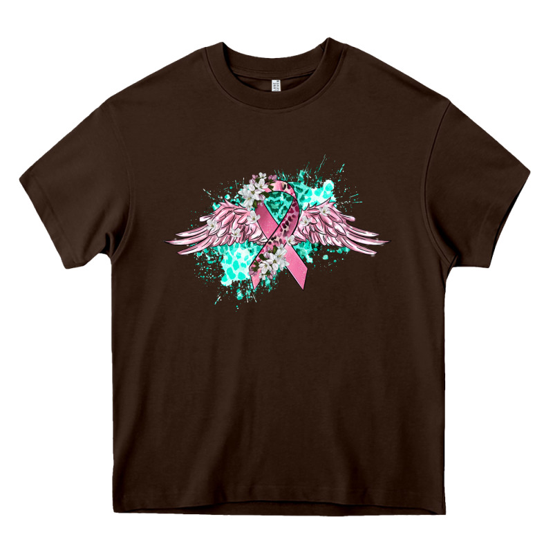 Cancer Ribbon With Angel Wings Heavy Core Tee by CowGirlArtShop | Teevron