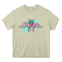 Mossy cancer ribbon with angel wings Heavy Core Tee - CowGirlArtShop