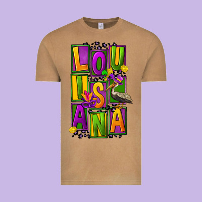 Mardi Gras Louisiana Vintage Tee Designed By Fadigitalartstudio