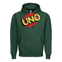 Sports Green UNO Card Game Zipper Hoodie - baoMotion
