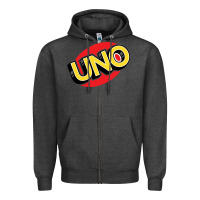 Charcoal Heather UNO Card Game Zipper Hoodie - baoMotion