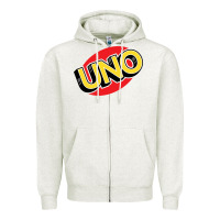Oatmeal Heather UNO Card Game Zipper Hoodie - baoMotion