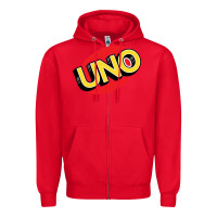 Red UNO Card Game Zipper Hoodie - baoMotion