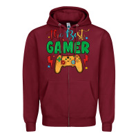 Burgundy the best gamer Zipper Hoodie - JahusDesignShop