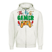 Oatmeal Heather the best gamer Zipper Hoodie - JahusDesignShop