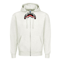 Oatmeal Heather Hype Shark Zipper Hoodie - baoMotion