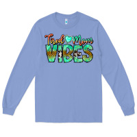 Colony Blue Tired Mom Vibes Long Sleeve Tee - CowhideDigitalArt