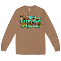 Toasted Coconut Tired Mom Vibes Long Sleeve Tee - CowhideDigitalArt