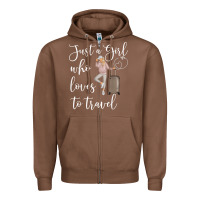 Chestnut just a girl who loves to travel traveling women nomad t shirt Zipper Hoodie - baoMotion