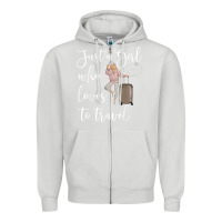 Dove Grey just a girl who loves to travel traveling women nomad t shirt Zipper Hoodie - baoMotion