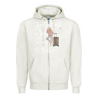 Oatmeal Heather just a girl who loves to travel traveling women nomad t shirt Zipper Hoodie - baoMotion