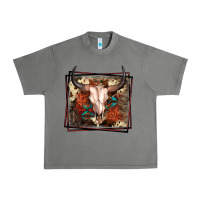 Tornado Western Bull Skull Urban Heavy Tee - FaDigitalArtStudio