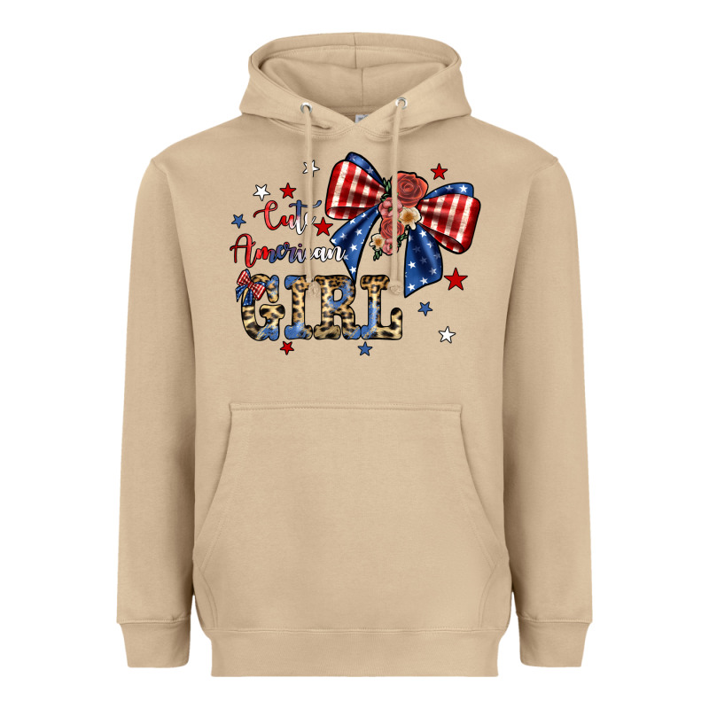 Cute American Girl Heavyweight Hoodie by JahusDesignShop | Teevron