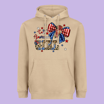 Cute American Girl Heavyweight Hoodie Designed By Jahusdesignshop