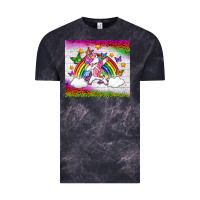 Cloud Black LGBTQ Dabbbing Unicorn And Rainbow Tumbler Vintage Tee - BundleAndBundleShop