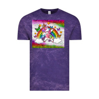 Cloud Purple LGBTQ Dabbbing Unicorn And Rainbow Tumbler Vintage Tee - BundleAndBundleShop