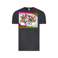 Vintage Black LGBTQ Dabbbing Unicorn And Rainbow Tumbler Vintage Tee - BundleAndBundleShop