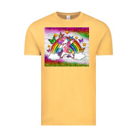 Vintage Mustard LGBTQ Dabbbing Unicorn And Rainbow Tumbler Vintage Tee - BundleAndBundleShop