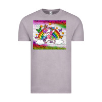 Vintage Zinc LGBTQ Dabbbing Unicorn And Rainbow Tumbler Vintage Tee - BundleAndBundleShop