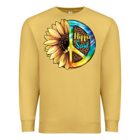 Antique Gold Hippie Soul with Sunflower and Leopard Background Premium Sweatshirt - JahusDesignShop