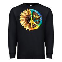 Black Hippie Soul with Sunflower and Leopard Background Premium Sweatshirt - JahusDesignShop