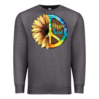 Charcoal Heather Hippie Soul with Sunflower and Leopard Background Premium Sweatshirt - JahusDesignShop