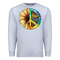Heather Grey Hippie Soul with Sunflower and Leopard Background Premium Sweatshirt - JahusDesignShop