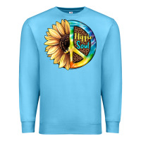 Ocean Blue Hippie Soul with Sunflower and Leopard Background Premium Sweatshirt - JahusDesignShop