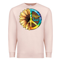 Pale Pink Hippie Soul with Sunflower and Leopard Background Premium Sweatshirt - JahusDesignShop