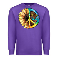 Purple Hippie Soul with Sunflower and Leopard Background Premium Sweatshirt - JahusDesignShop