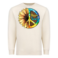 Sandshell Hippie Soul with Sunflower and Leopard Background Premium Sweatshirt - JahusDesignShop