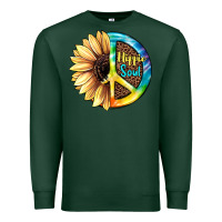 Sports Green Hippie Soul with Sunflower and Leopard Background Premium Sweatshirt - JahusDesignShop