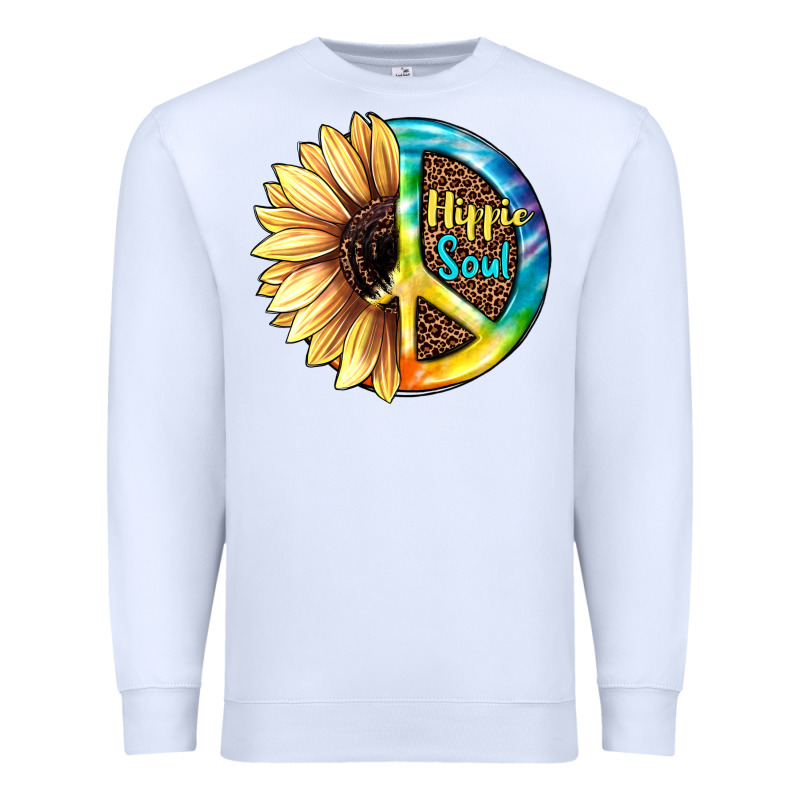 Hippie Soul With Sunflower And Leopard Background Premium Sweatshirt by JahusDesignShop | Teevron