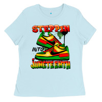 Baby Blue Steppin' into Juneteenth Ladies Tee - FaDigitalArtStudio
